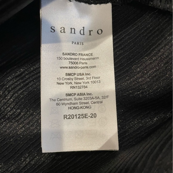 Sandro Black Dress with Lace Back, Size 38 - Picture 5 of 9
